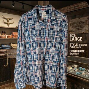 Y2K Lucky Brand Patchwork Button Down Shirt